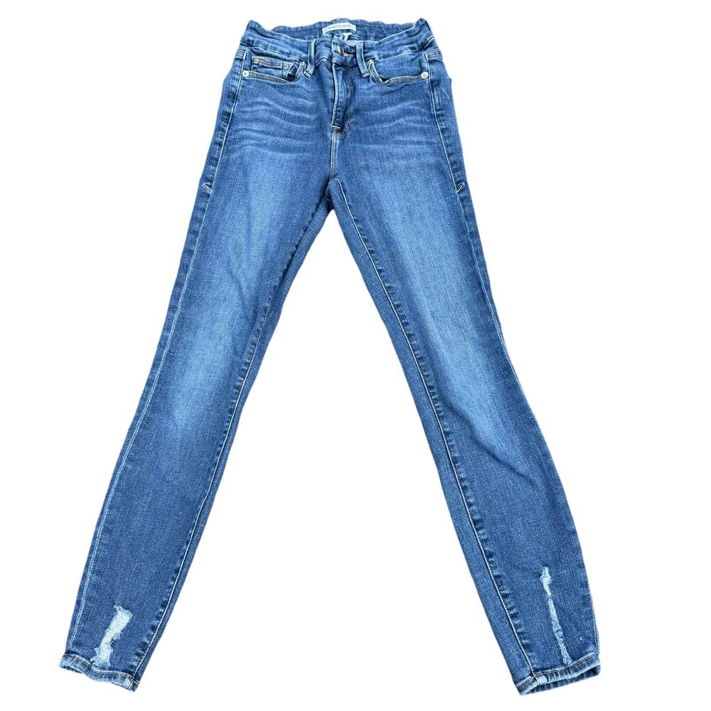 Good American Jeans Women's Size 0/25 Blue Good Legs Distressed